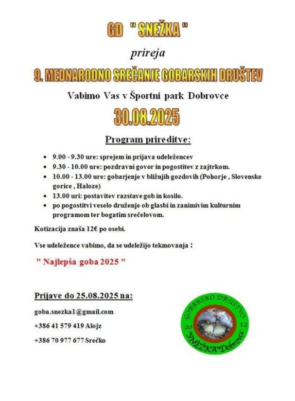 9.Mednarodno srečanje gobarsko mikoloških društev